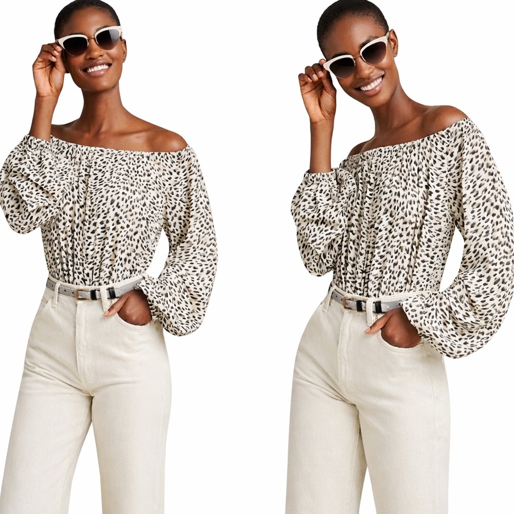 ANTHROPOLOGIE cascais off the shoulder top Size M